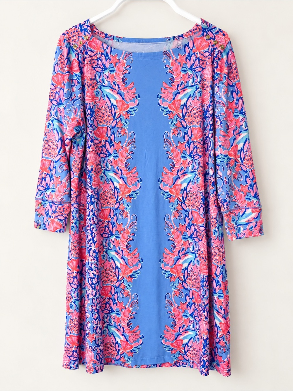 Lilly Pulitzer Blue & Pink Floral Swing Swim Coverup